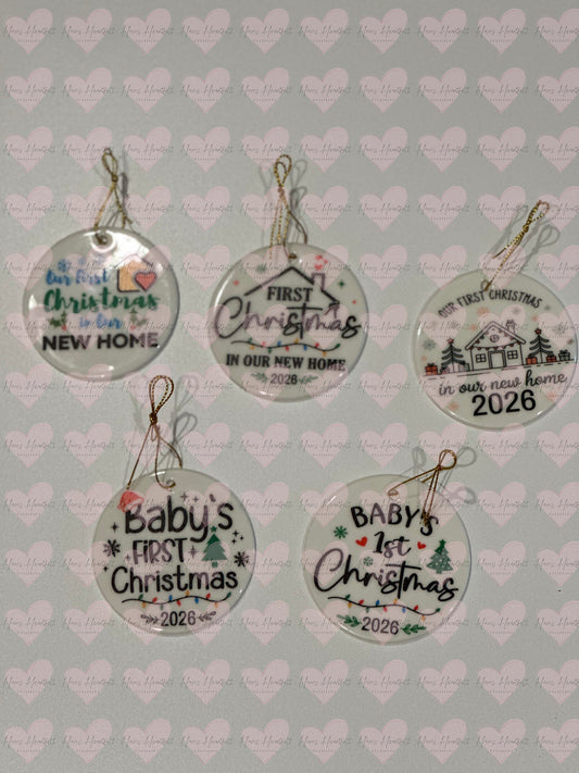 3" Christmas Ornament – 1st Christmas Baby and New Home designs