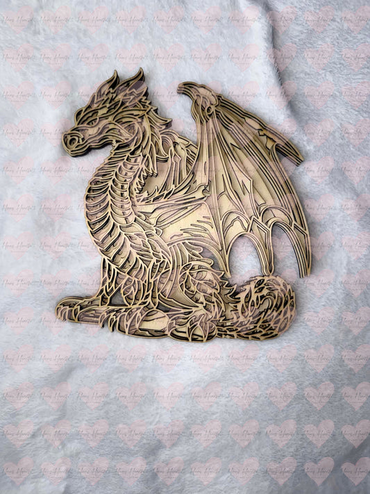 4 Layer Wooden Dragon Mandala | DIY Laser Cut Basswood Decor
