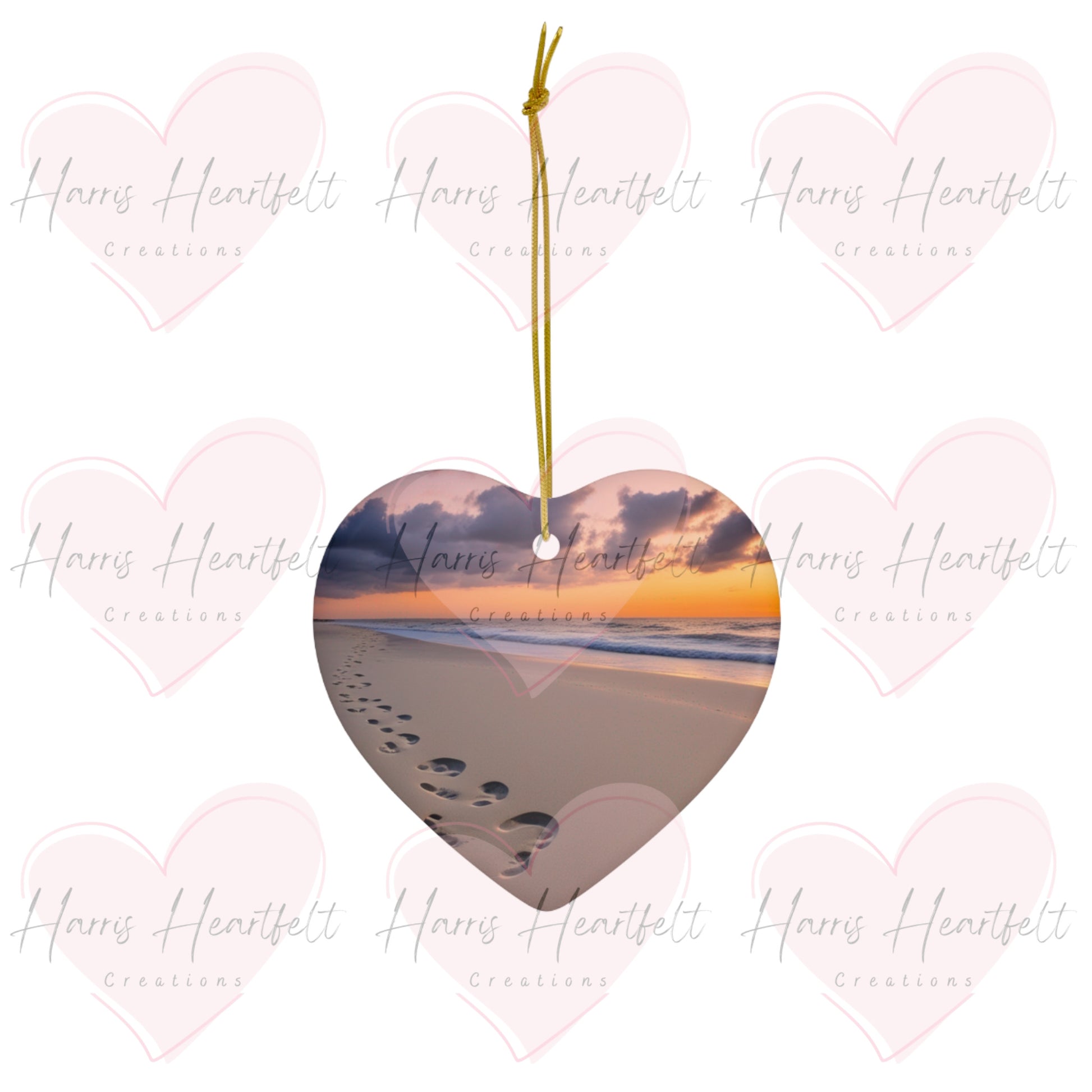 Valentine's Day Heart Ceramic Ornament