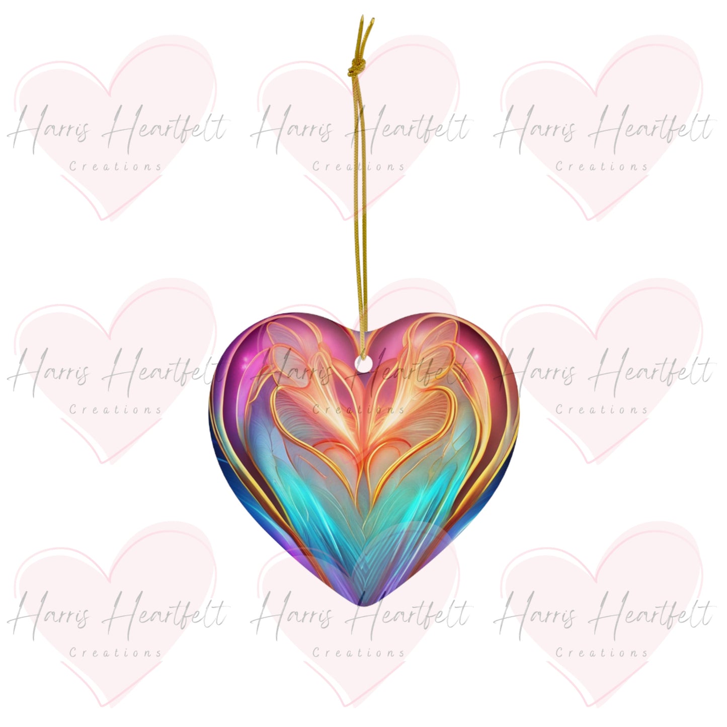 Valentine's Day Heart Ceramic Ornament