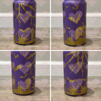 16oz Powder-Coated Gold-Plated Stainless Steel Tumbler – Engraved Wrap-Around Design