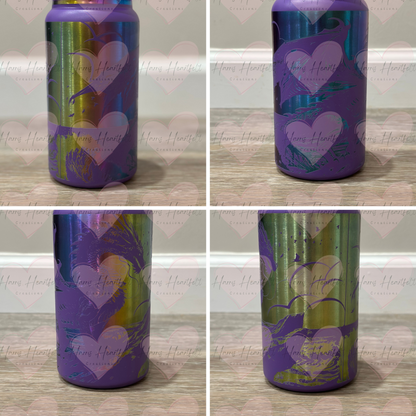 16oz Powder-Coated Rainbow-Plated Stainless Steel Tumbler – Engraved Wrap-Around Design