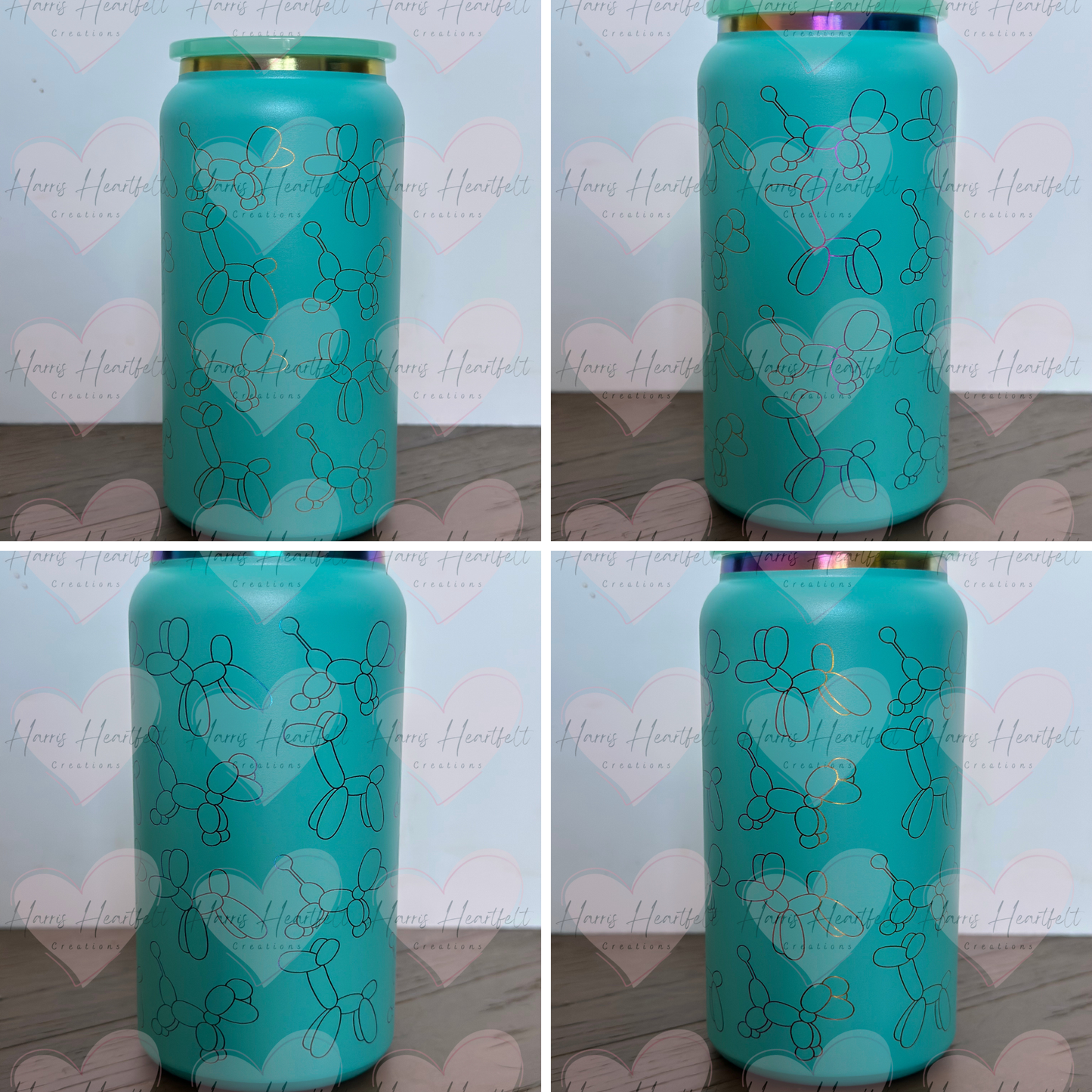 16oz Powder-Coated Rainbow-Plated Stainless Steel Tumbler – Engraved Wrap-Around Design