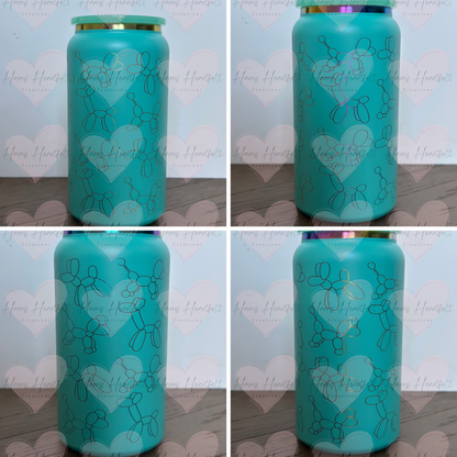 16oz Powder-Coated Rainbow-Plated Stainless Steel Tumbler – Engraved Wrap-Around Design