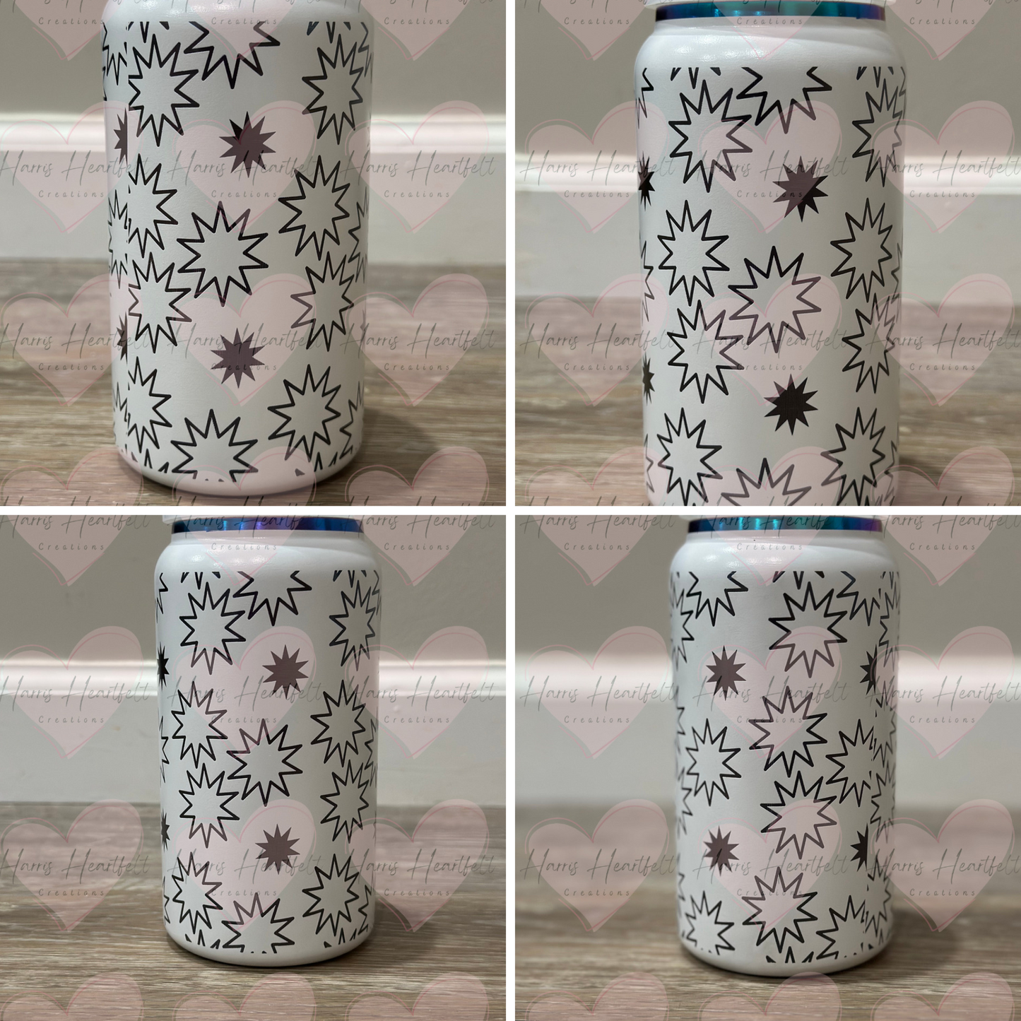 16oz Powder-Coated Rainbow-Plated Stainless Steel Tumbler – Engraved Wrap-Around Design